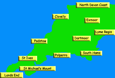 Walking in West Couuntry map